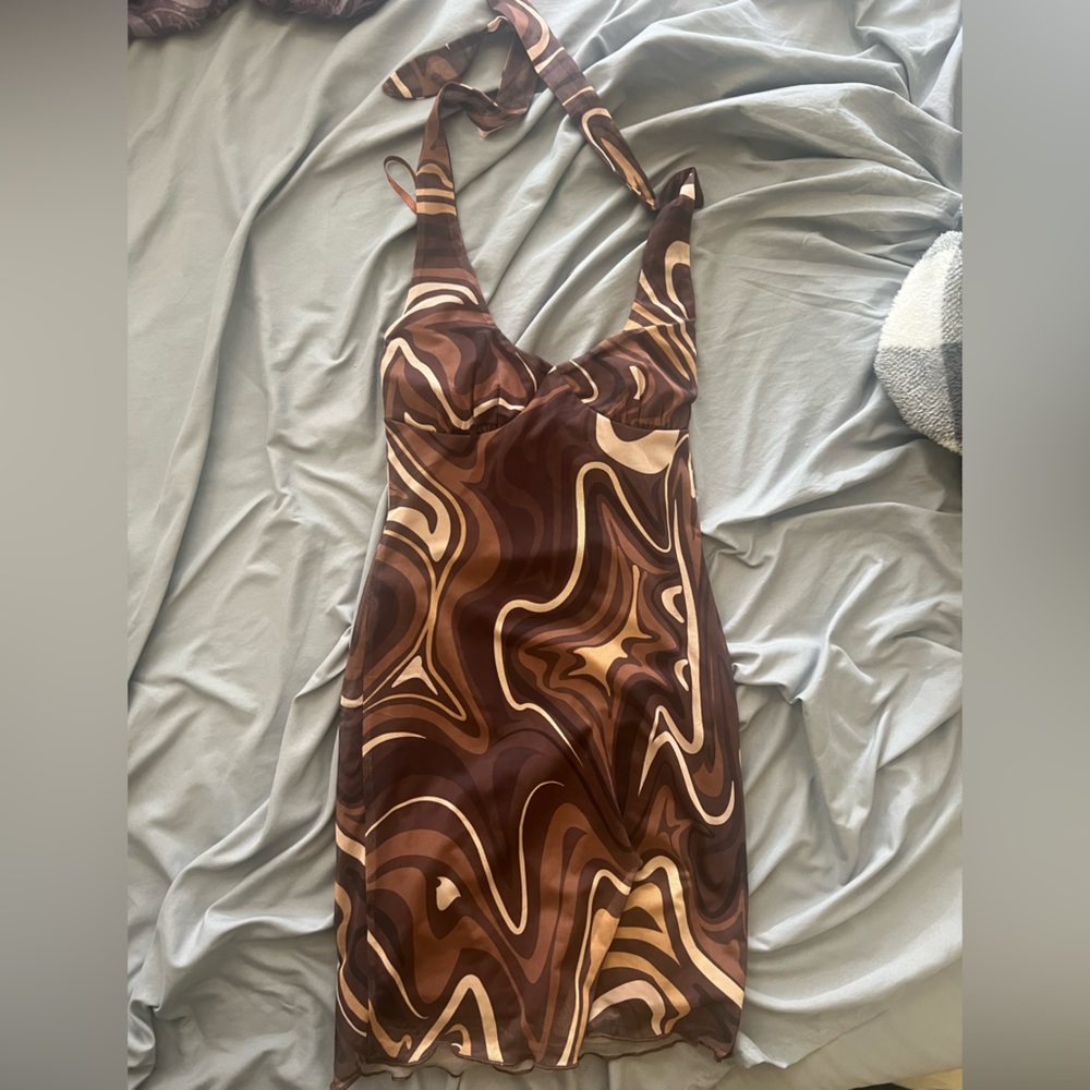 Brown Halter Dress